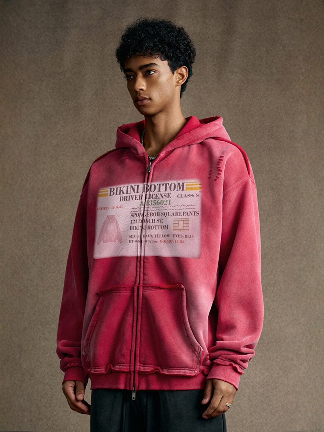LICENSE - Oversized Print Zip Up Hoodie | Teenwear.eu