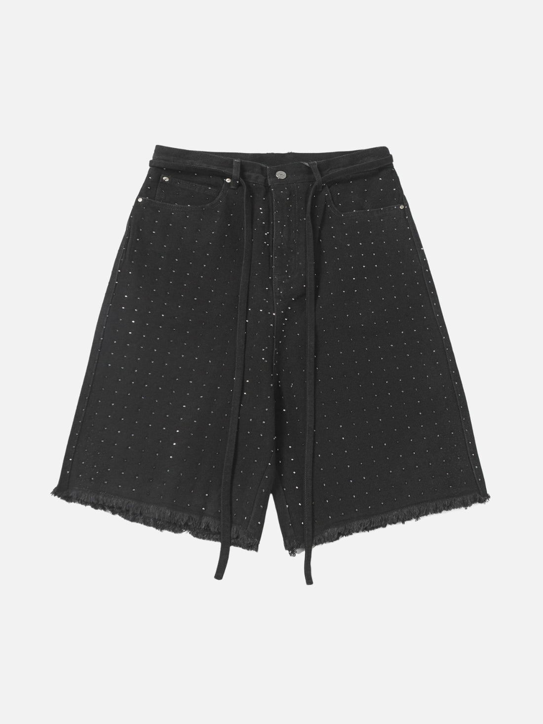 GLAMORCE - Rhinestone Loose Denim Jorts Blue | Teenwear.eu