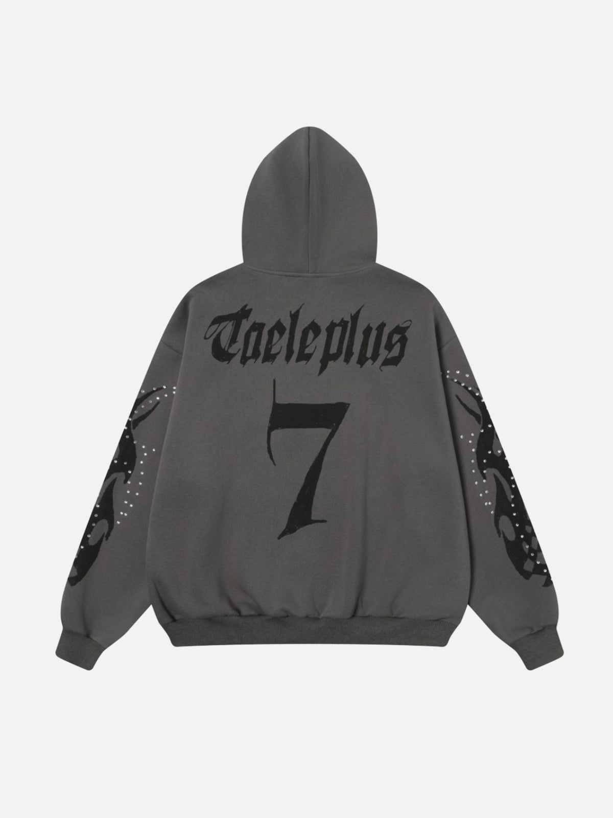 FIRODA - Oversized Rhinestone Zip Up Hoodie | Teenwear.eu