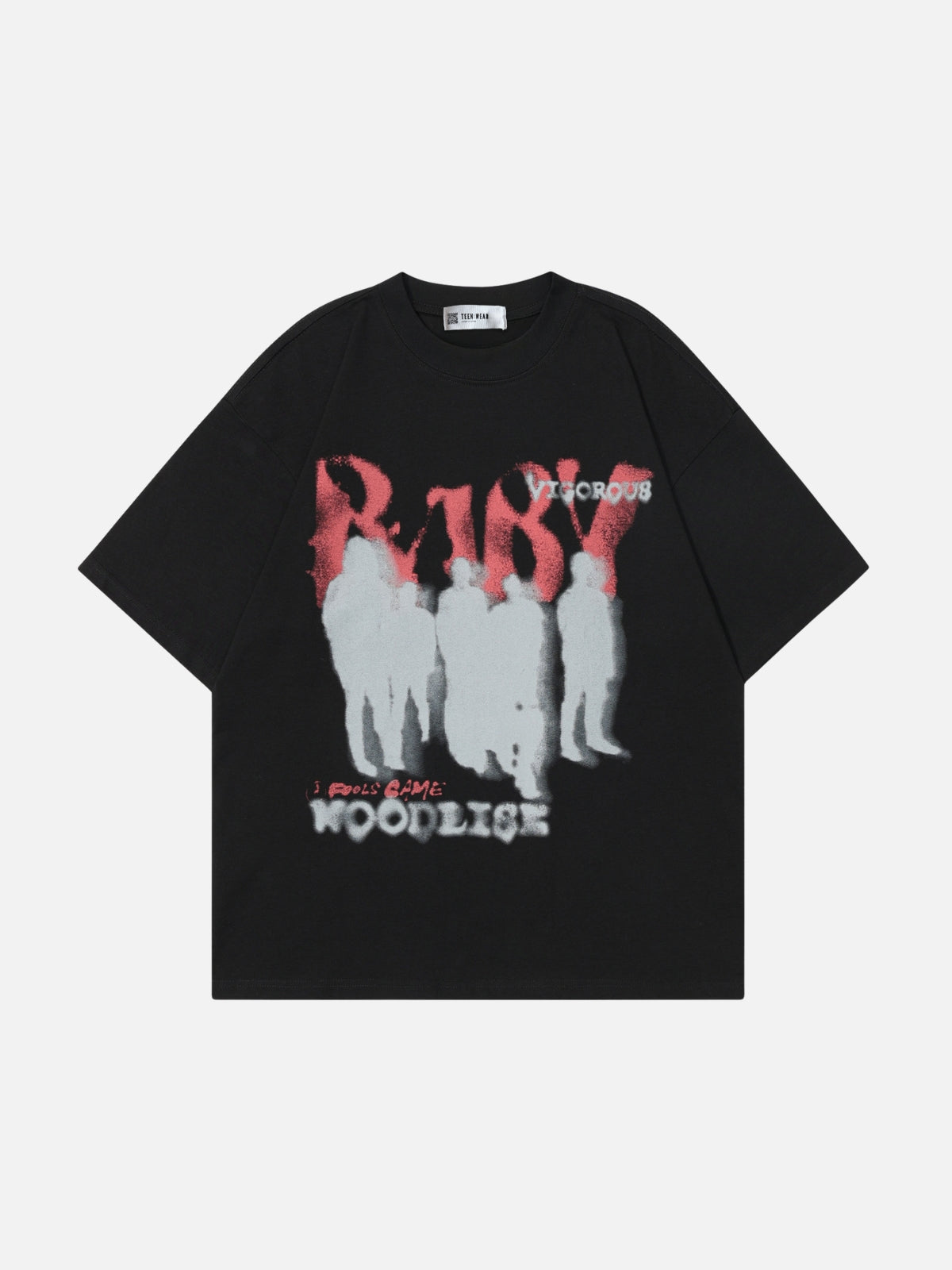 VIGOROU - Oversized Print T-shirt Black | Teenwear.eu