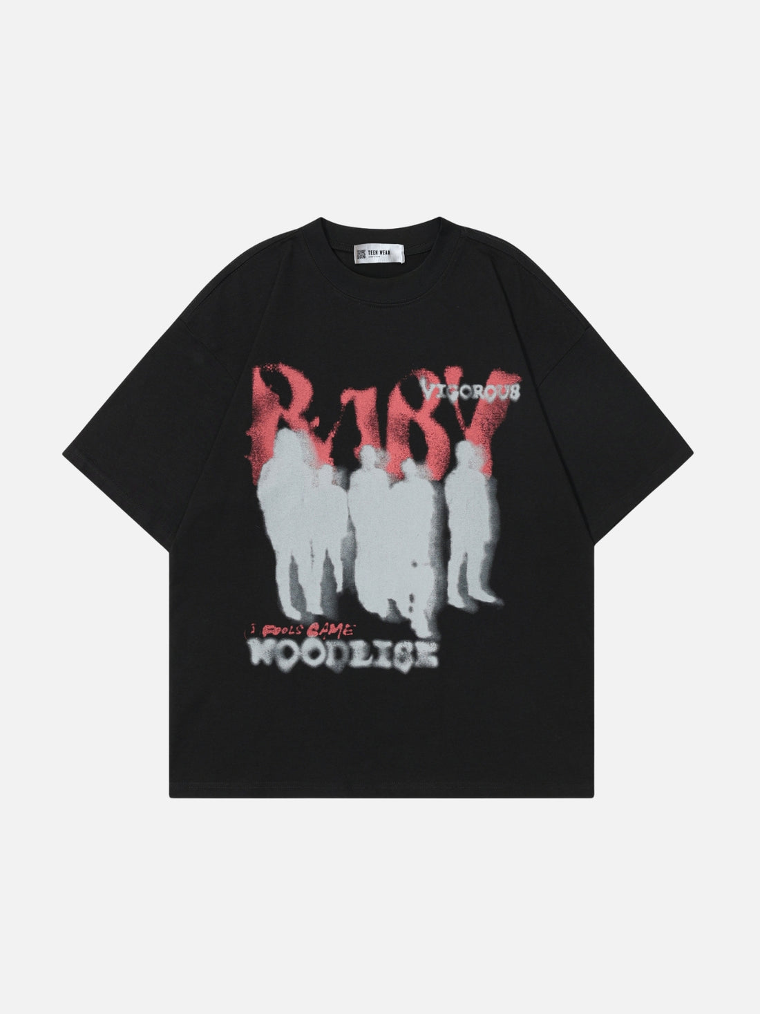 VIGOROU - Oversized Print T-shirt Black | Teenwear.eu