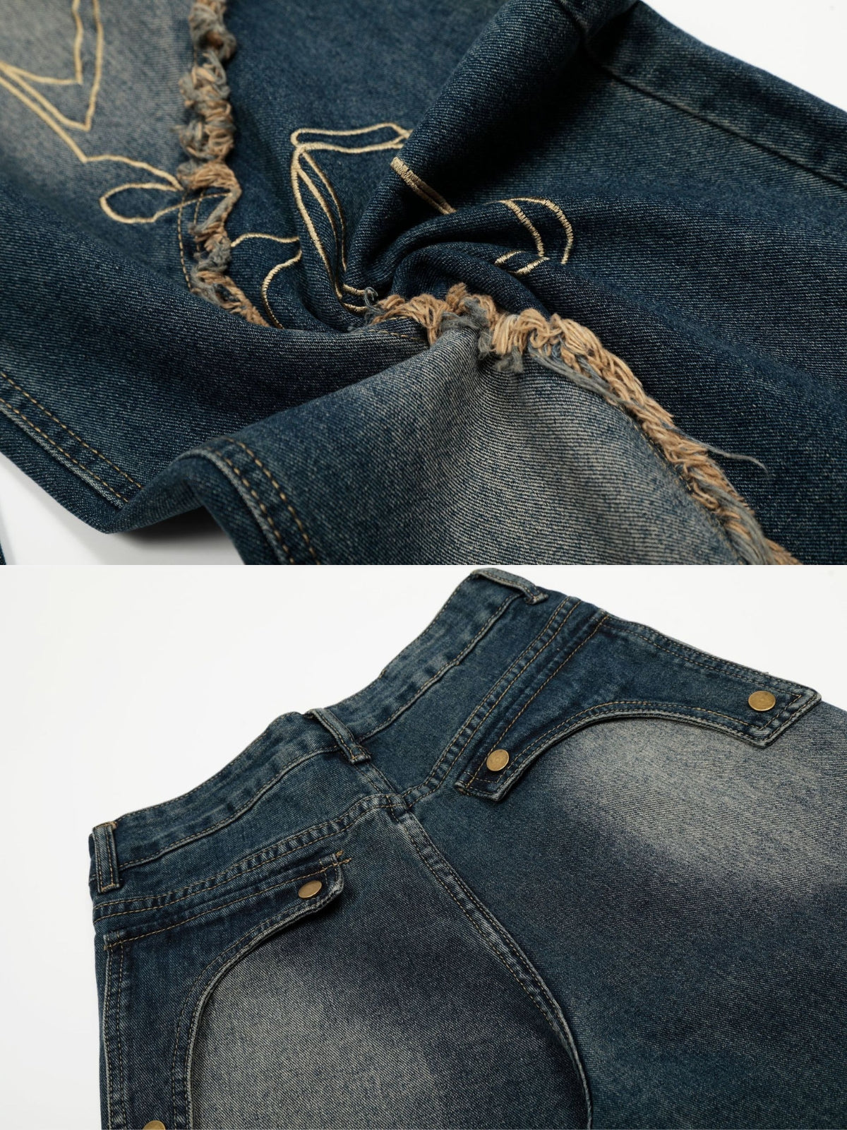 PATCHSTARS - Baggy Embroidered Jeans | Teenwear.eu
