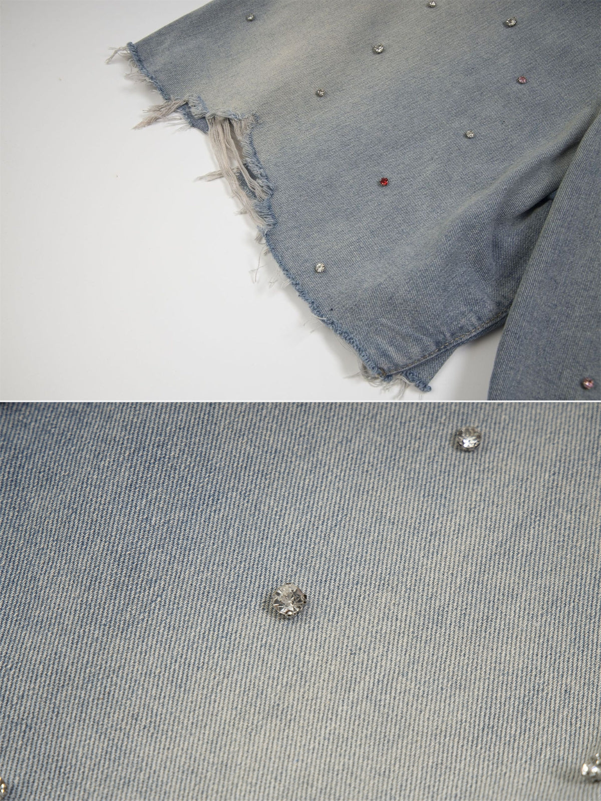 RHINIES - Rhinestone Baggy Denim Shorts | Teenwear.eu