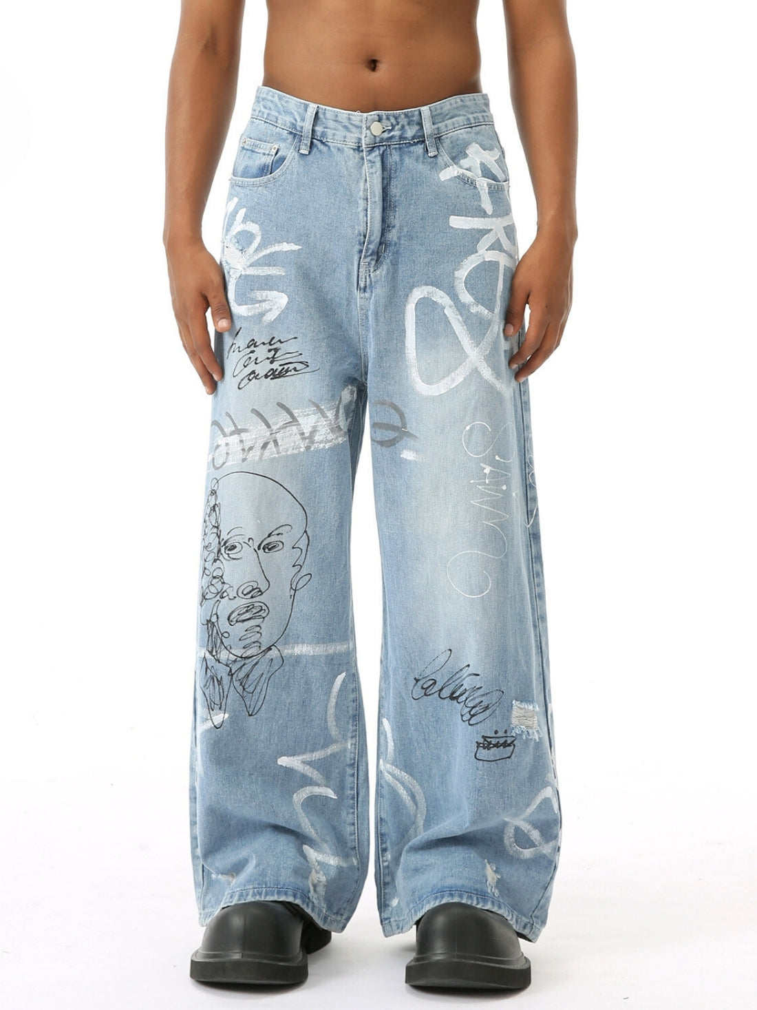 FACEY - Baggy Graphic Jeans | Teenwear.eu