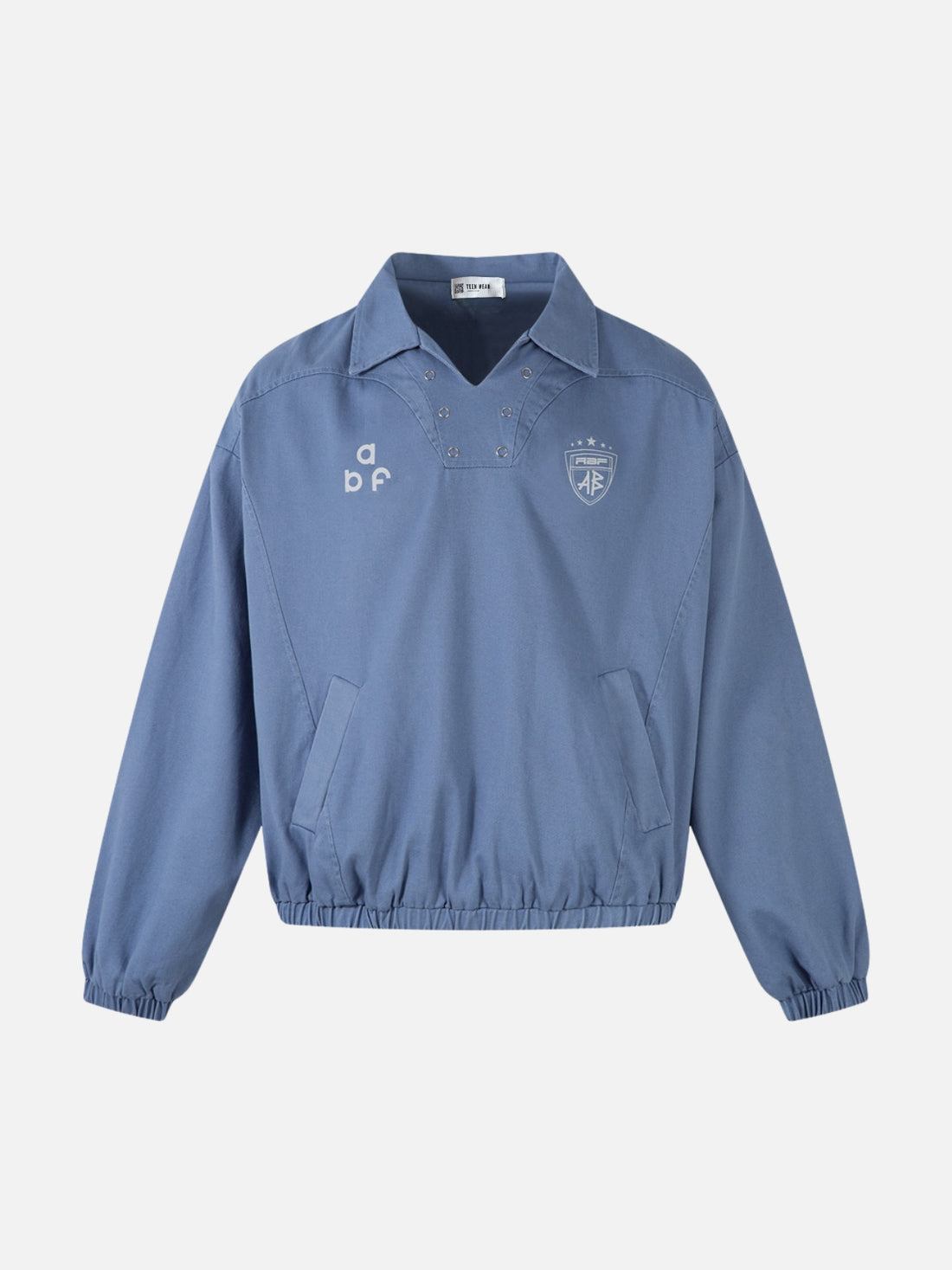 BLUZO – Oversized Graphic Polo Jacket Blue | Teenwear.eu