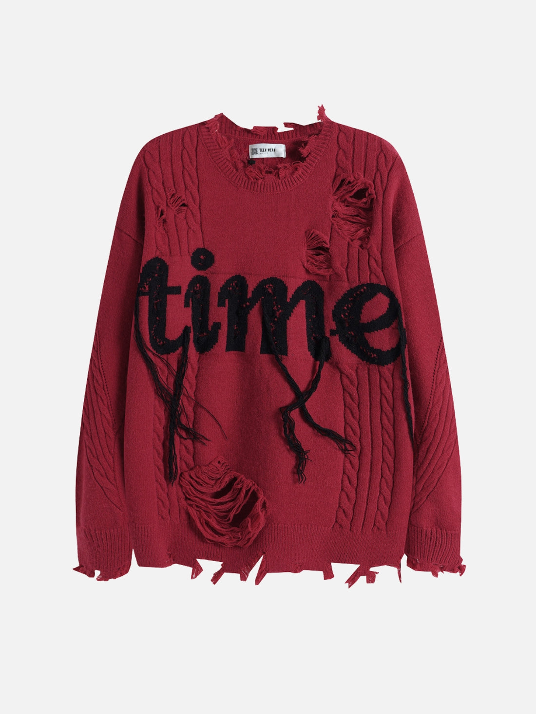 RIPPLO - Oversized Print Sweater Red | Teenwear.eu