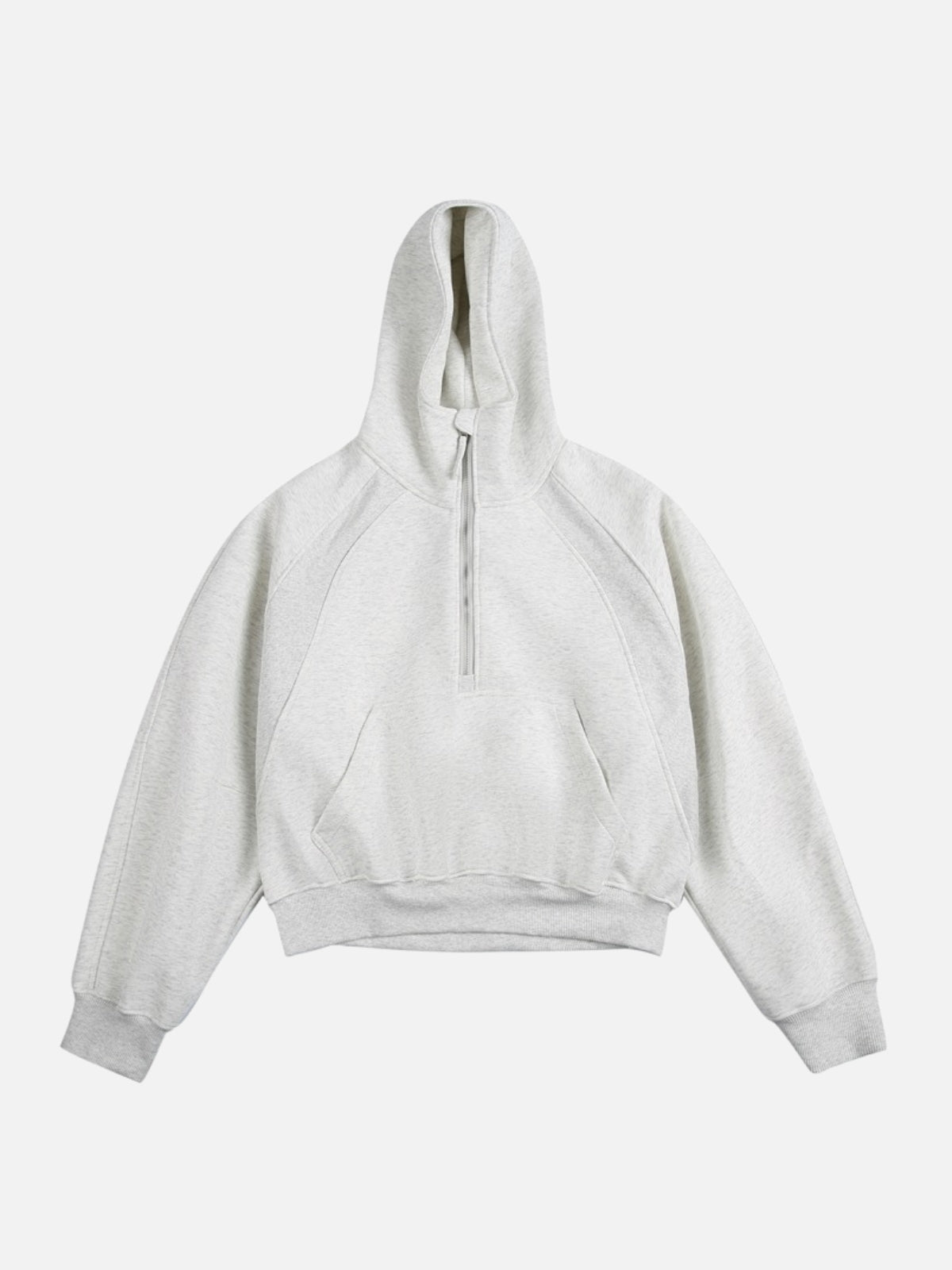 MASTER - Oversized Basic Quarter Zip Hoodie Light Grey | Teenwear.eu
