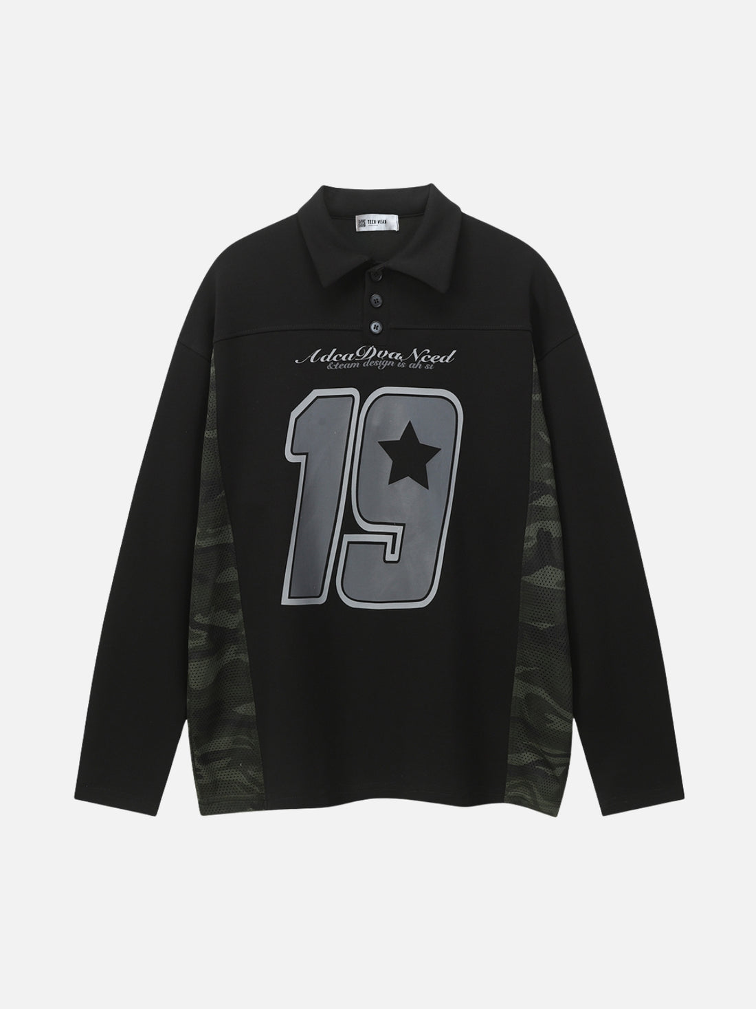 ADEADVA - Oversized Print Long Sleeved T-Shirt Black | Teenwear.eu