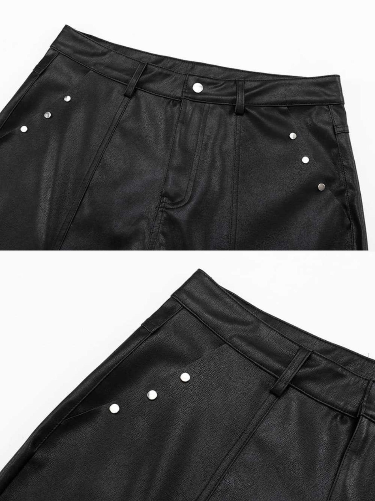 OPIATH - Baggy Faux Leather Basic Shorts | Teenwear.eu