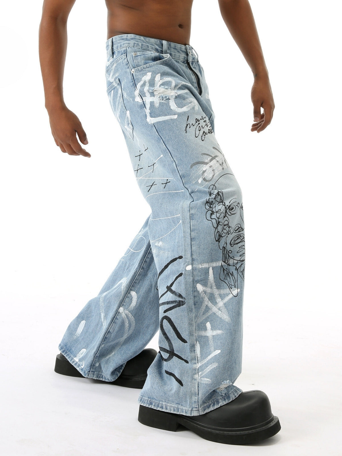 FACEY - Baggy Graphic Jeans | Teenwear.eu