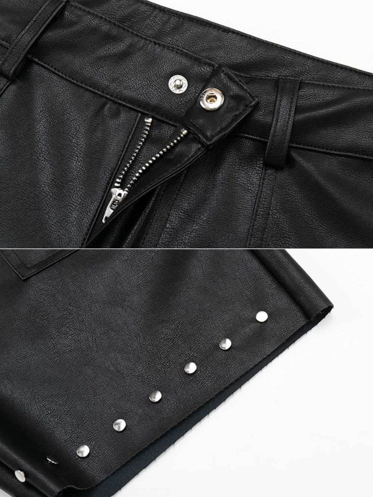 OPIATH - Baggy Faux Leather Basic Shorts | Teenwear.eu