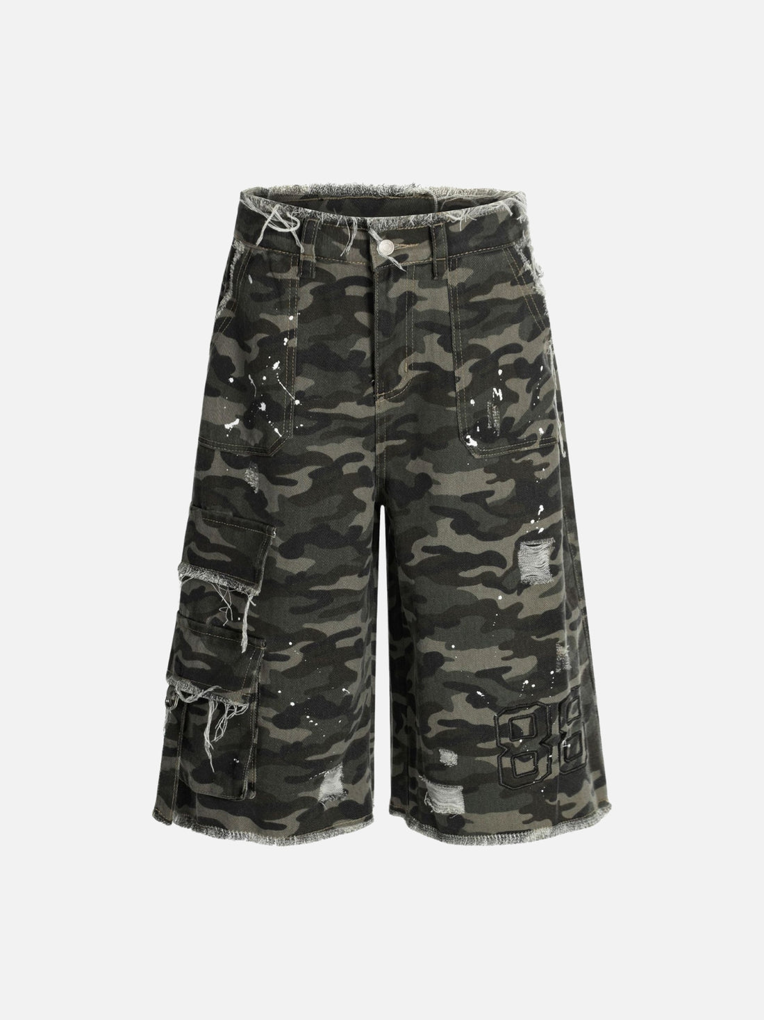 MASKHIES - Baggy Camo Embroidered Jorts Camo | Teenwear.eu