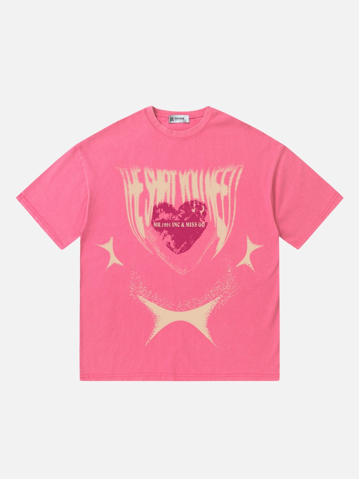 MISS GO - Oversized Print T-shirt Pink | Teenwear.eu