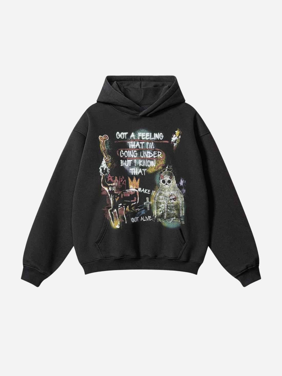 FEELING - Oversized Print Hoodie Black | Teenwear.eu