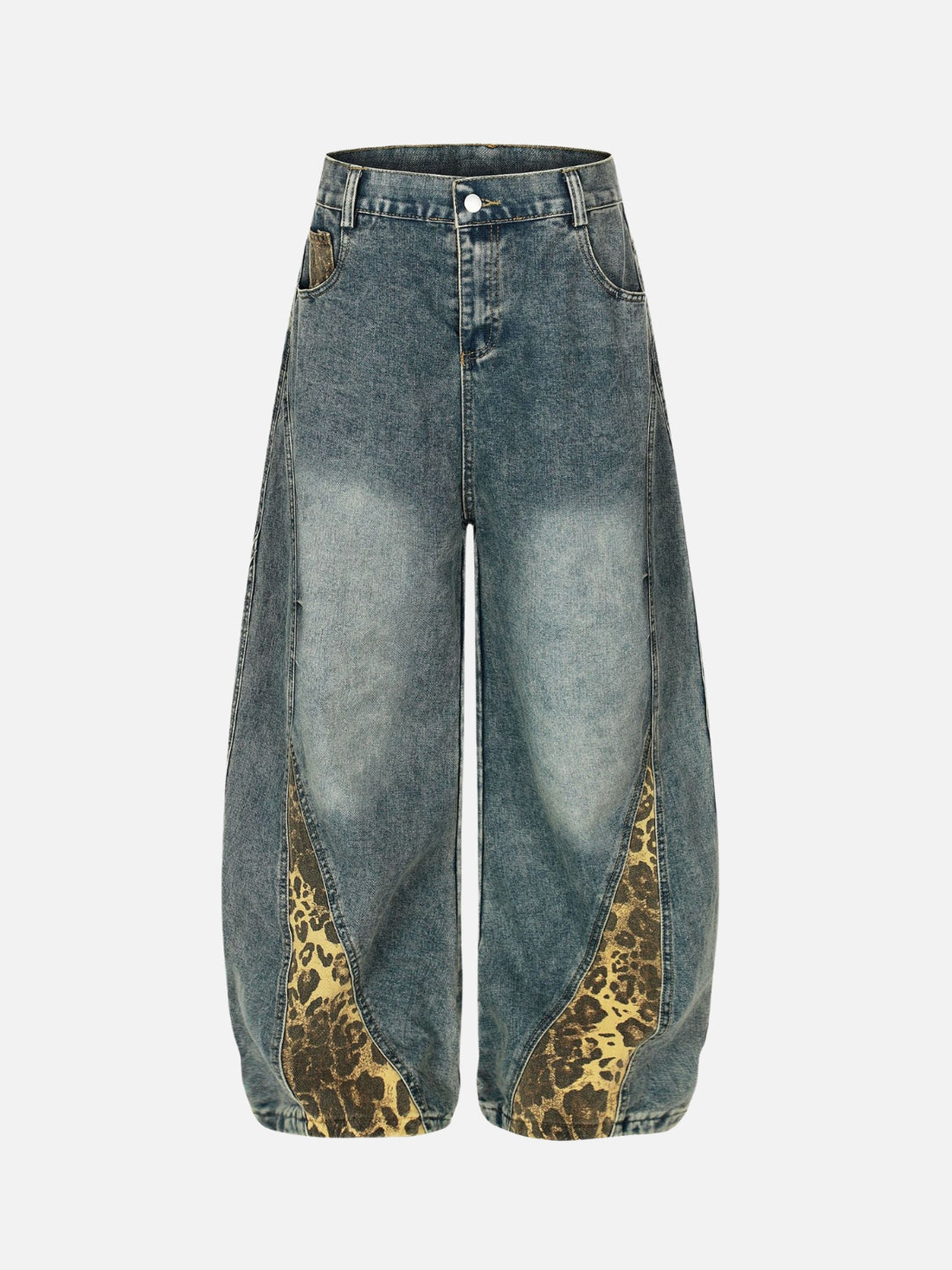 LEO DOWN - Baggy Embroidered Jeans Blue | Teenwear.eu