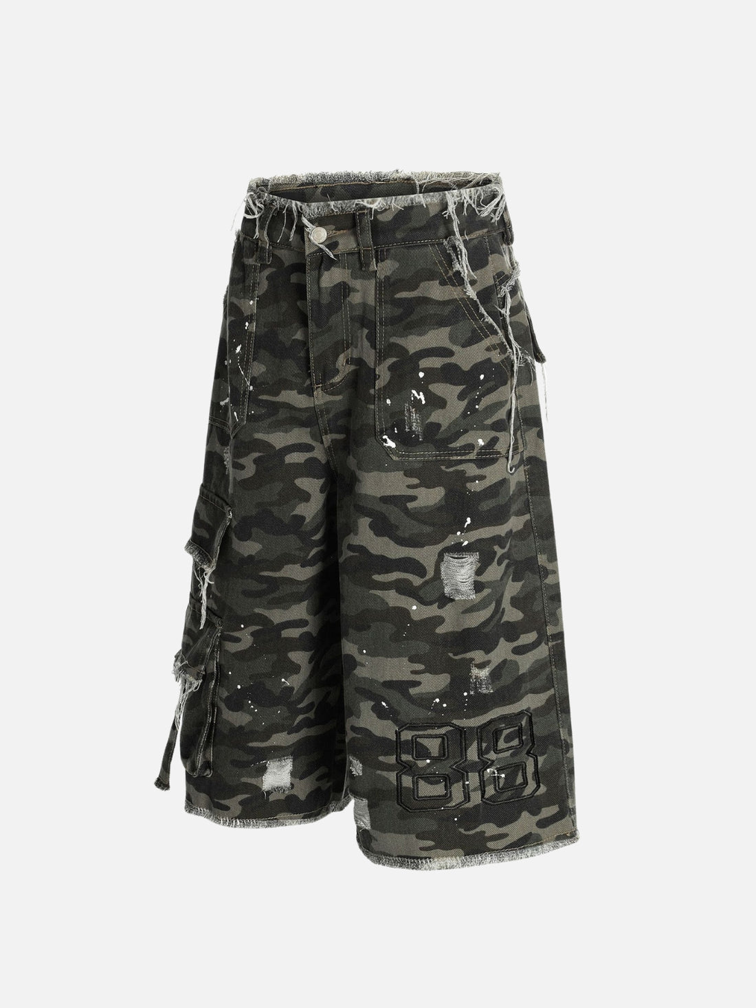 MASKHIES - Baggy Camo Embroidered Jorts Camo | Teenwear.eu