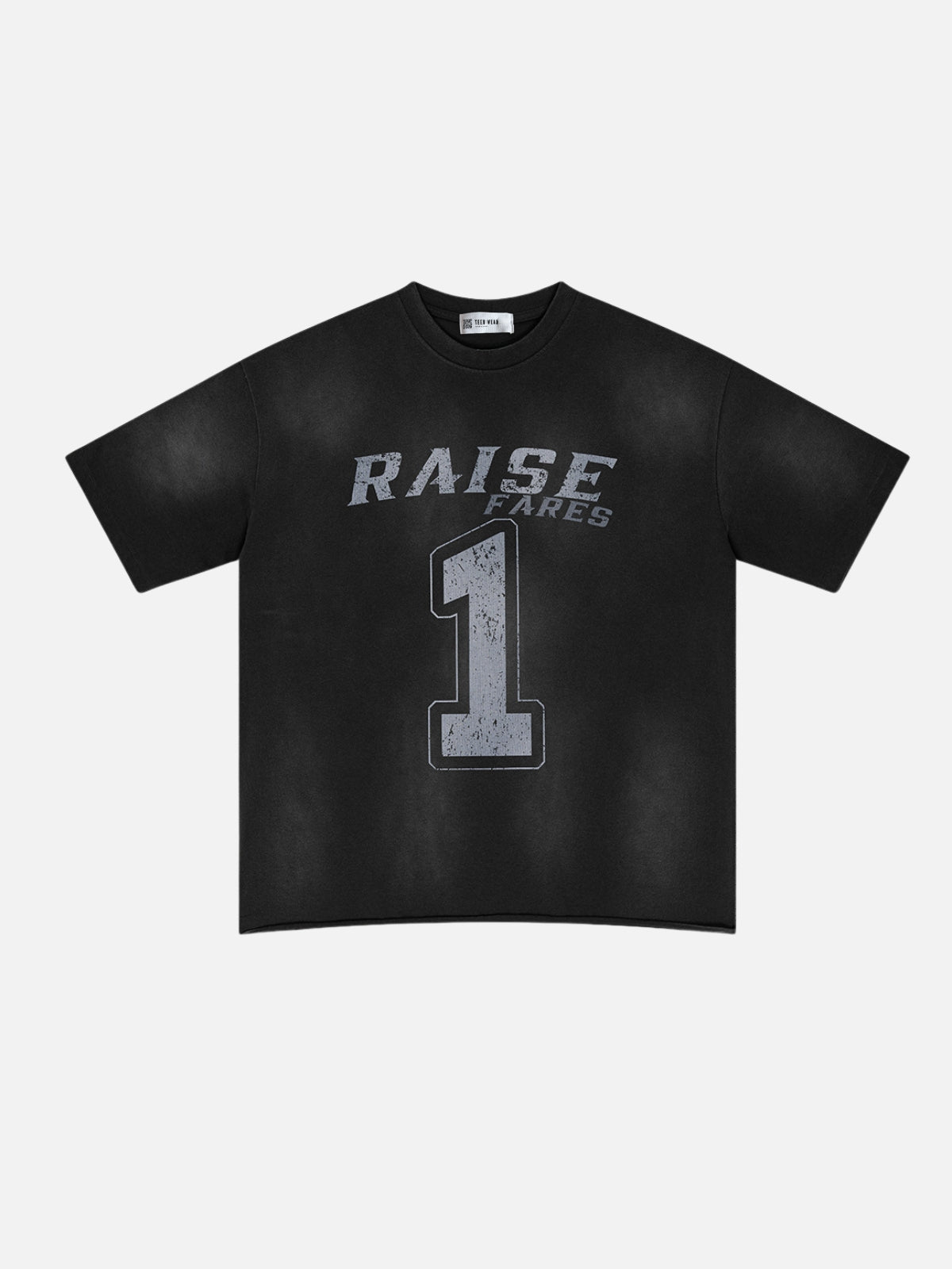 RAISE FARES - Cropped Print T-shirt Black | Teenwear.eu