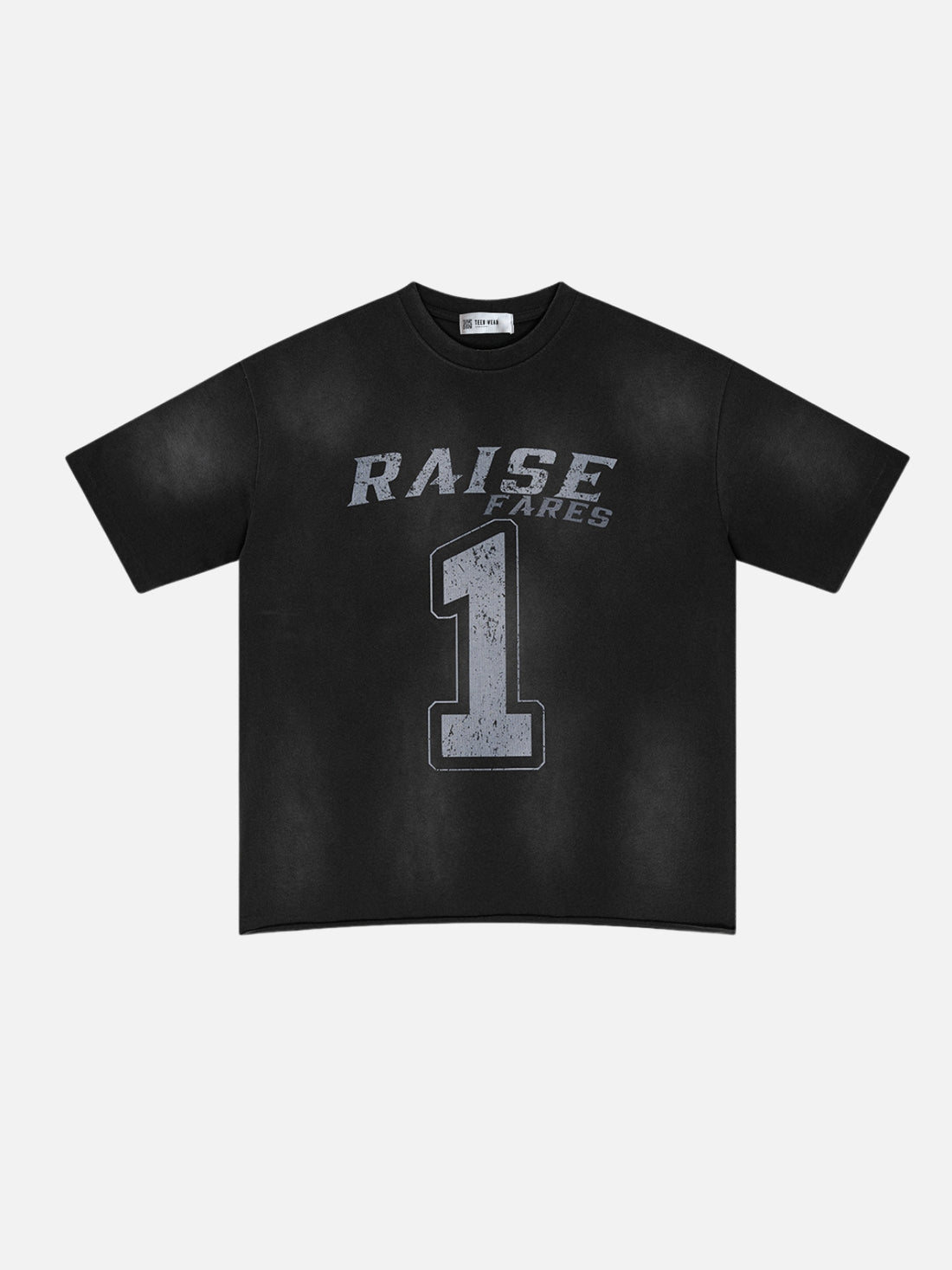 RAISE FARES - Cropped Print T-shirt Black | Teenwear.eu
