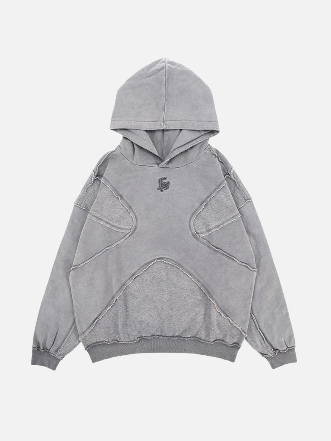 CRUNCHED - Oversized Embroidered Hoodie Black | Teenwear.eu