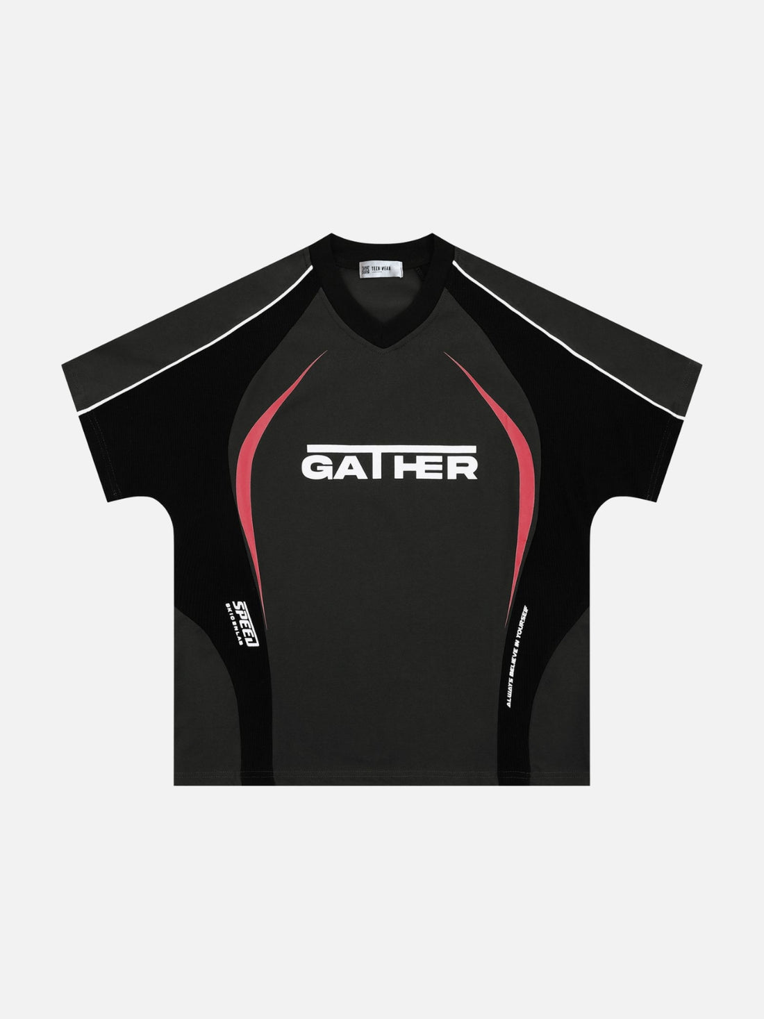 GATHER - Oversized Print Multicolor T-Shirt Beige | Teenwear.eu