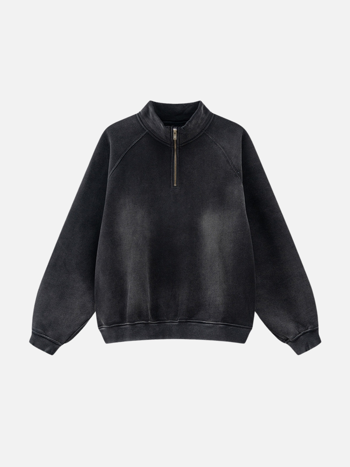 DERNIO - Oversized Hooded Polo Shirt Washed Black | Teenwear.eu