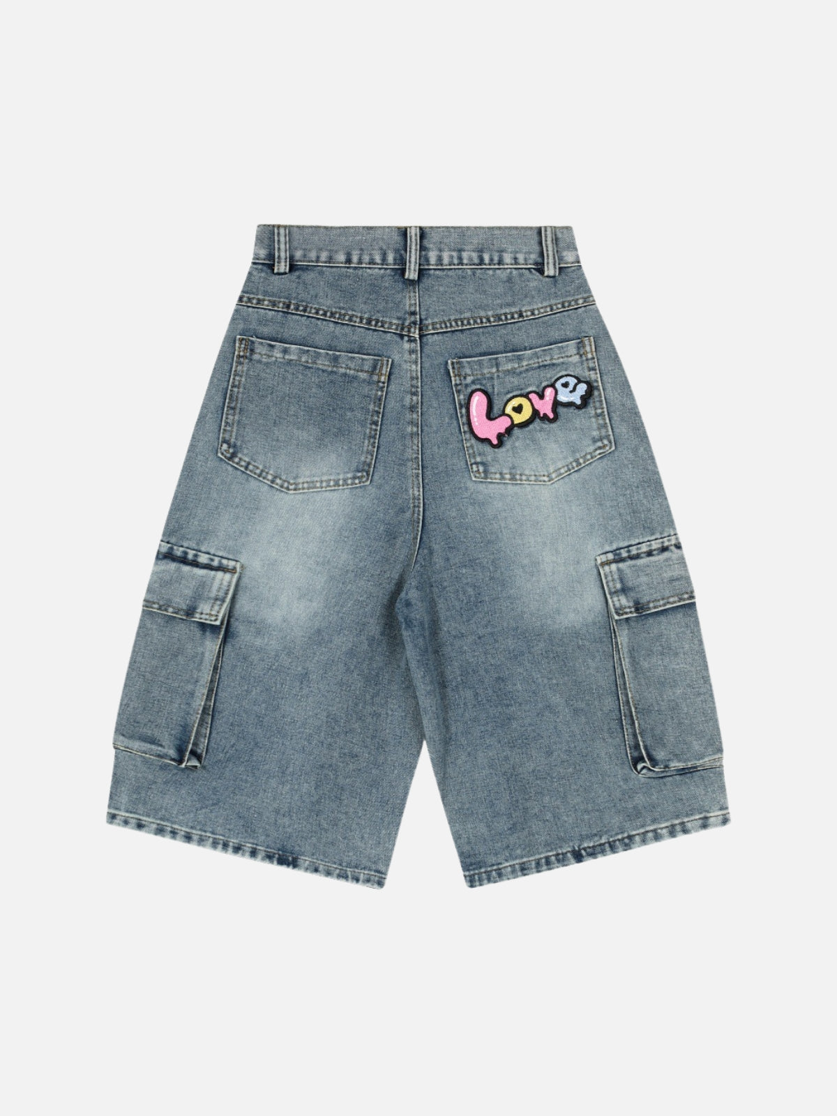 KITTIES - Baggy Embroidered Cargo Jorts | Teenwear.eu