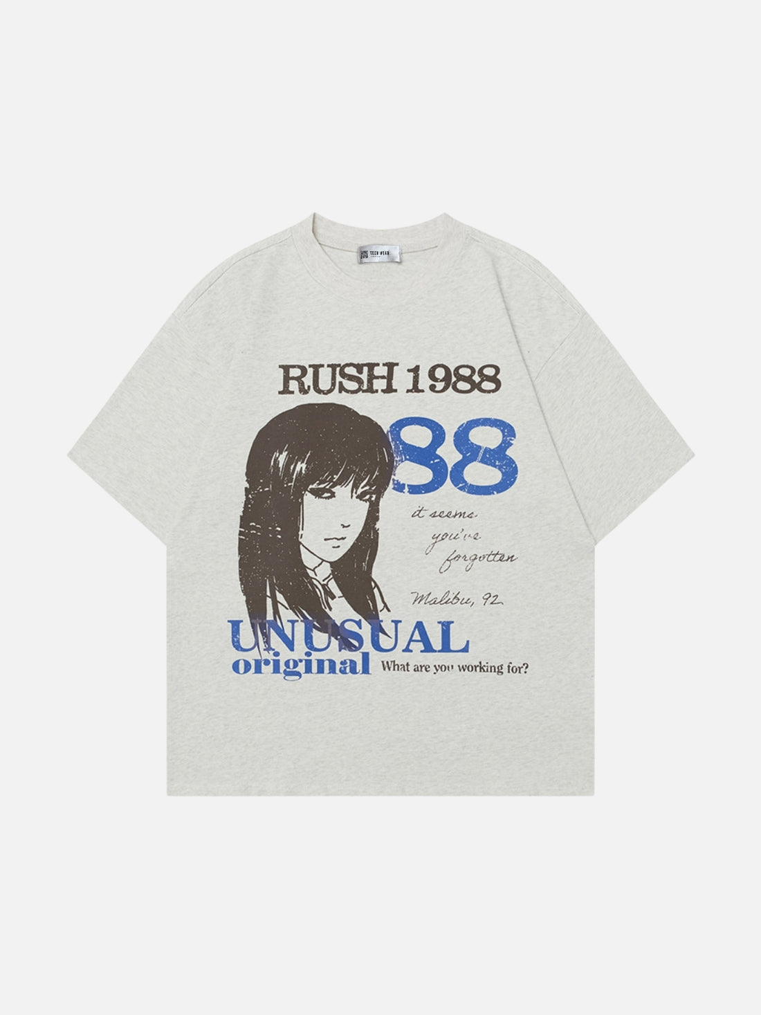 RUSH 1988 - Oversized Print T-shirt Black | Teenwear.eu