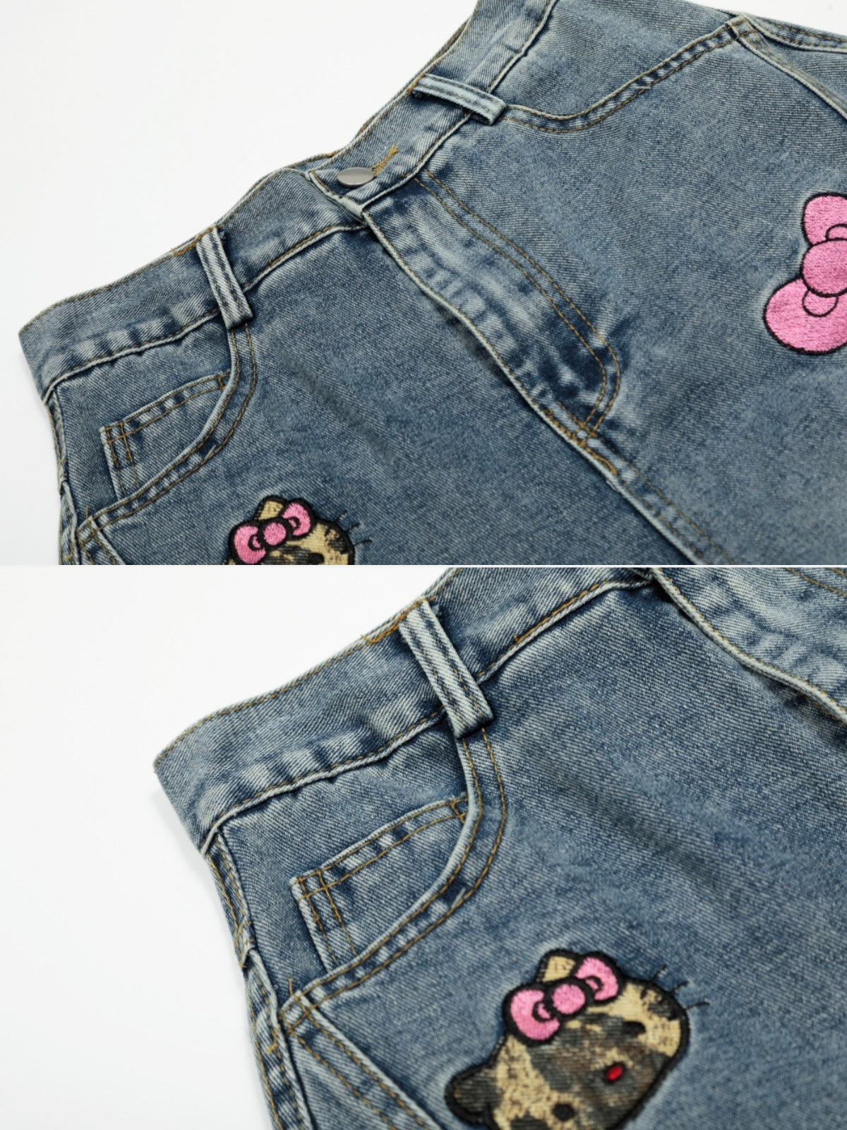 KITTIES - Baggy Embroidered Cargo Jorts | Teenwear.eu