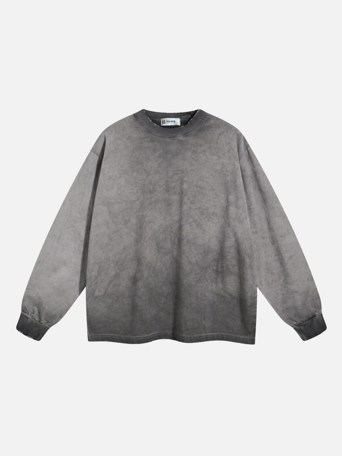 WASHO - Oversized Basic Long Sleeve T-Shirt Grey | Teenwear.eu