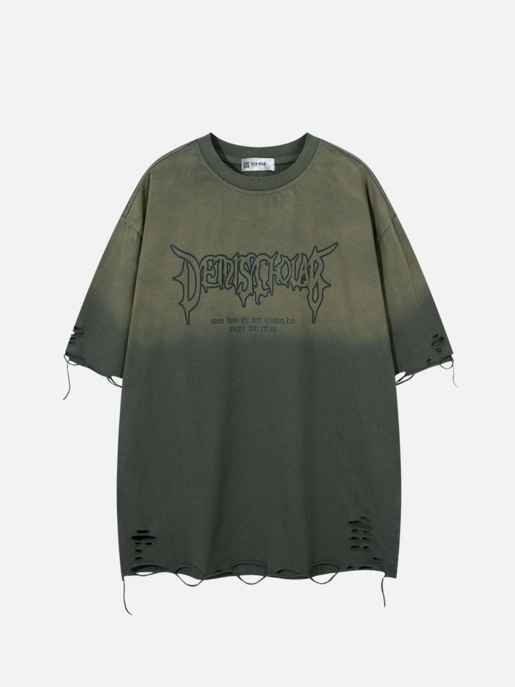 DERISCHOIAR - Oversized Print T-Shirt Green | Teenwear.eu