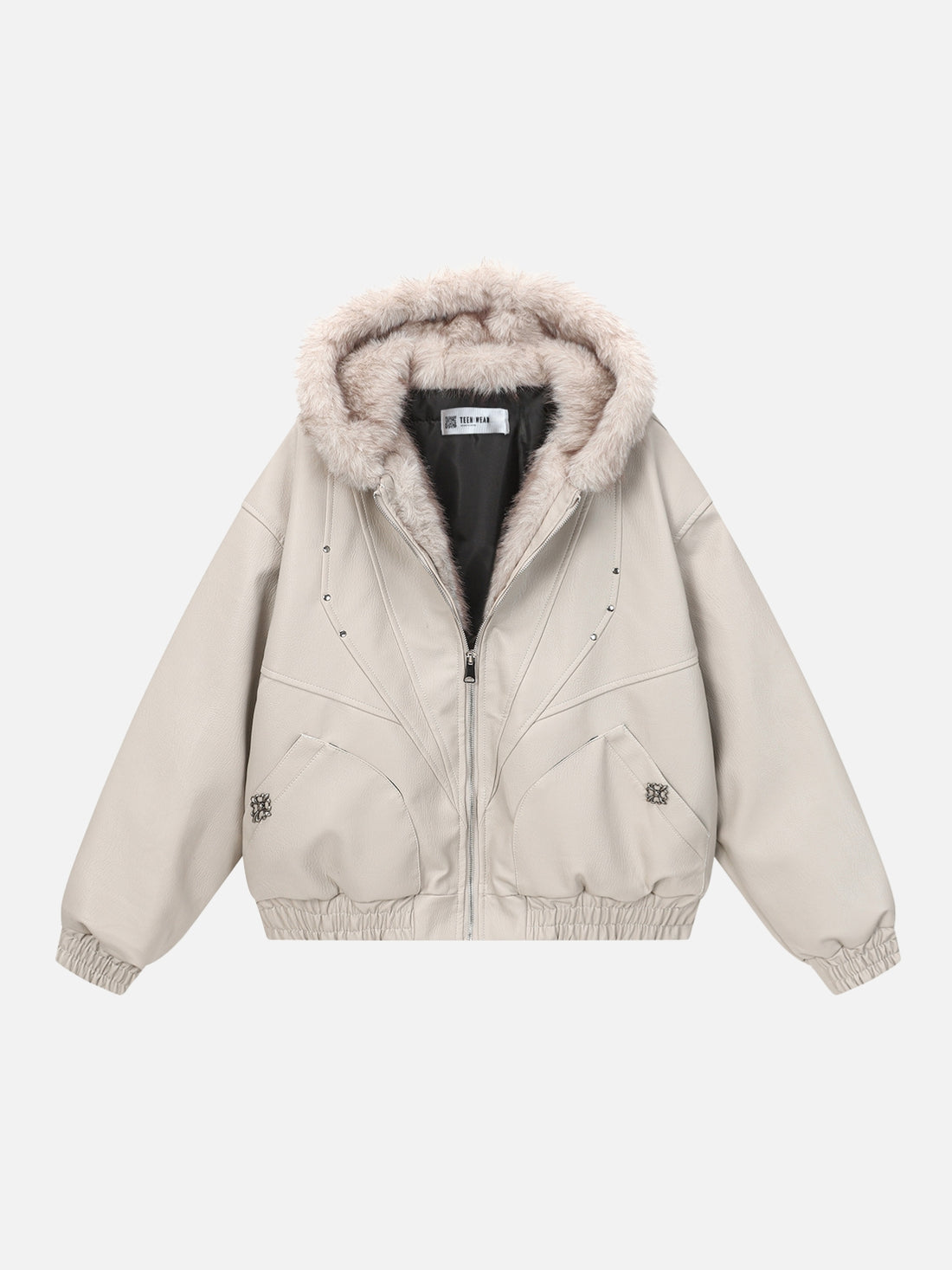 STREET EDGE - Black Faux Leather Oversized Jacket Black | Teenwear.eu