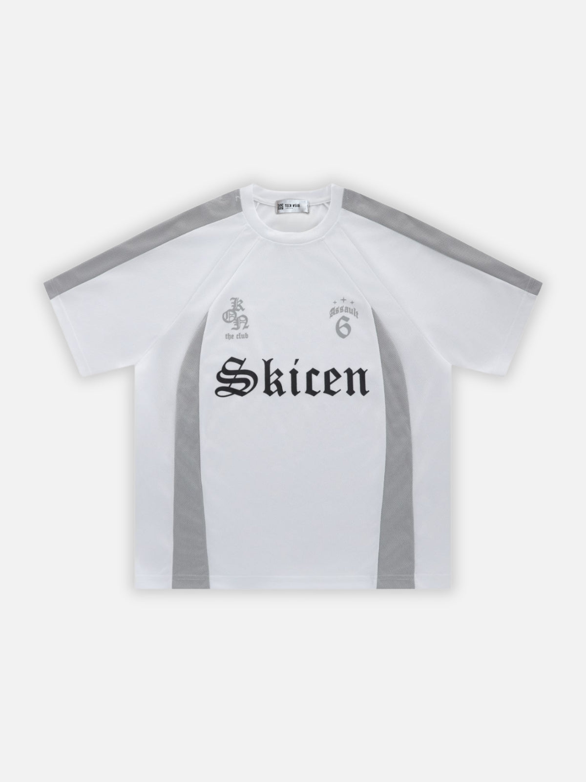 SKICEN - Oversized Graphic Jersey T-Shirt White | Teenwear.eu