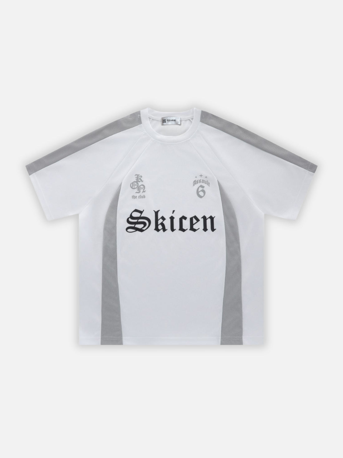 SKICEN - Oversized Graphic Jersey T-Shirt White | Teenwear.eu
