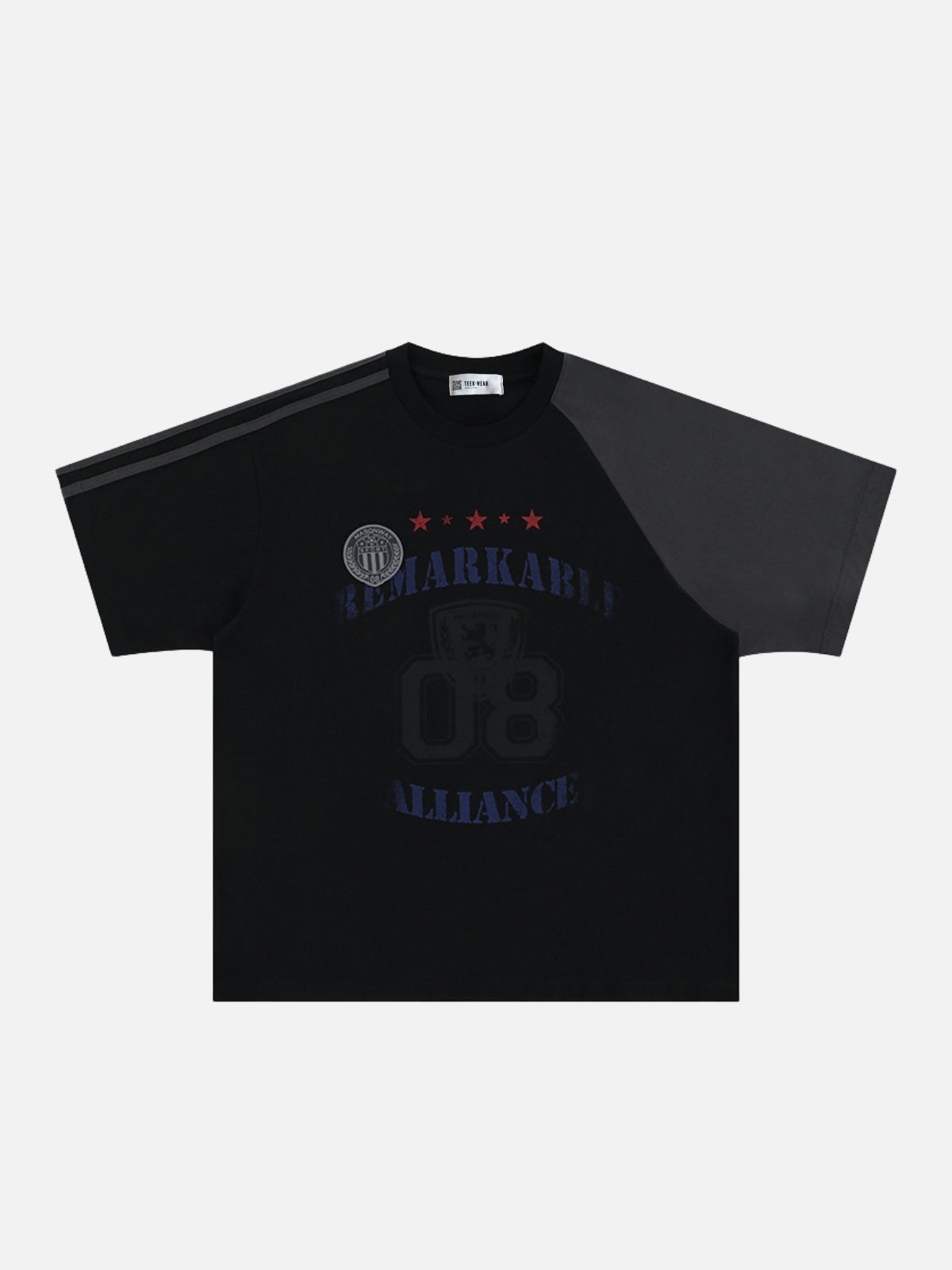 ALLIANCE - Oversized Print Jersey T-Shirt Black | Teenwear.eu
