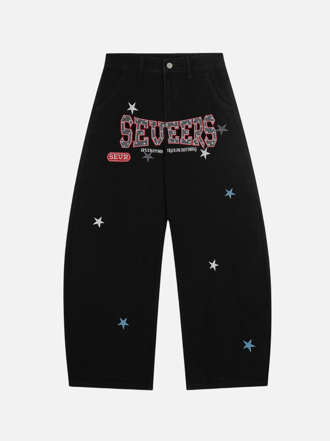 SEVEERS - Baggy Graphic Embroidered Jeans Black | Teenwear.eu
