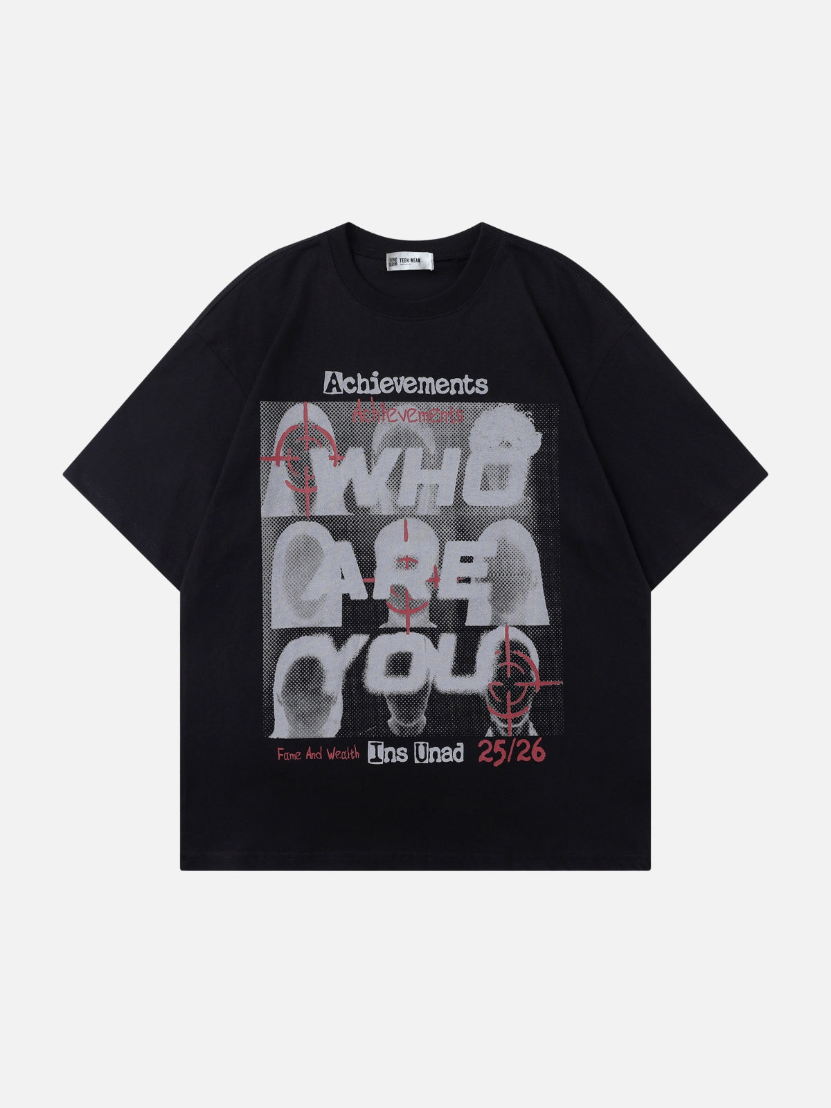 ACHIEVMENTS - Oversized Print T-Shirt Black | Teenwear.eu