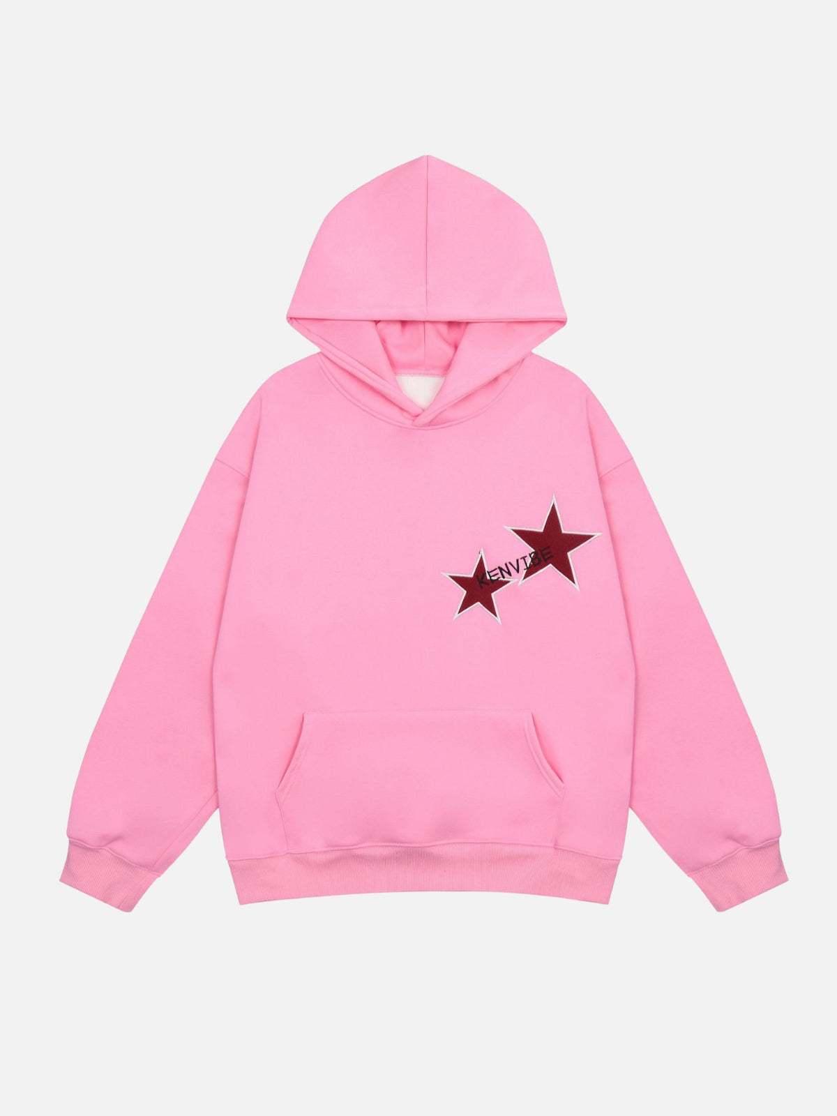 NOIRFLARE - Oversized Embroidered Hoodie Pink | Teenwear.eu