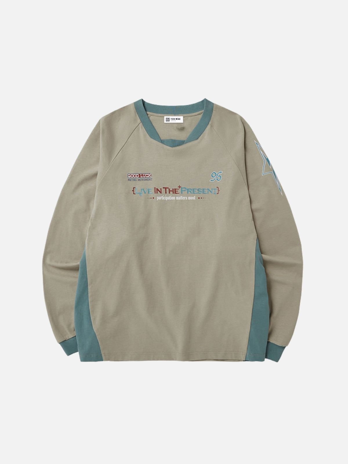 MATTERS - Oversized Graphic Long Sleeve T-Shirt Beige | Teenwear.eu