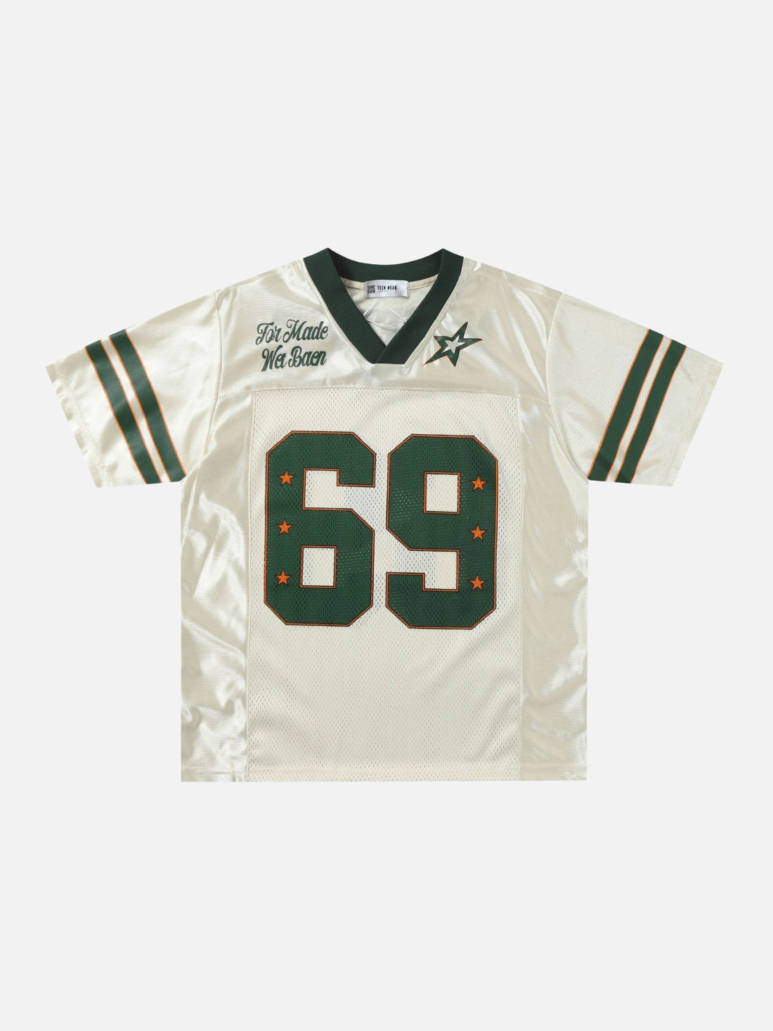 WET BAEN - Oversized Graphic Jersey Beige | Teenwear.eu