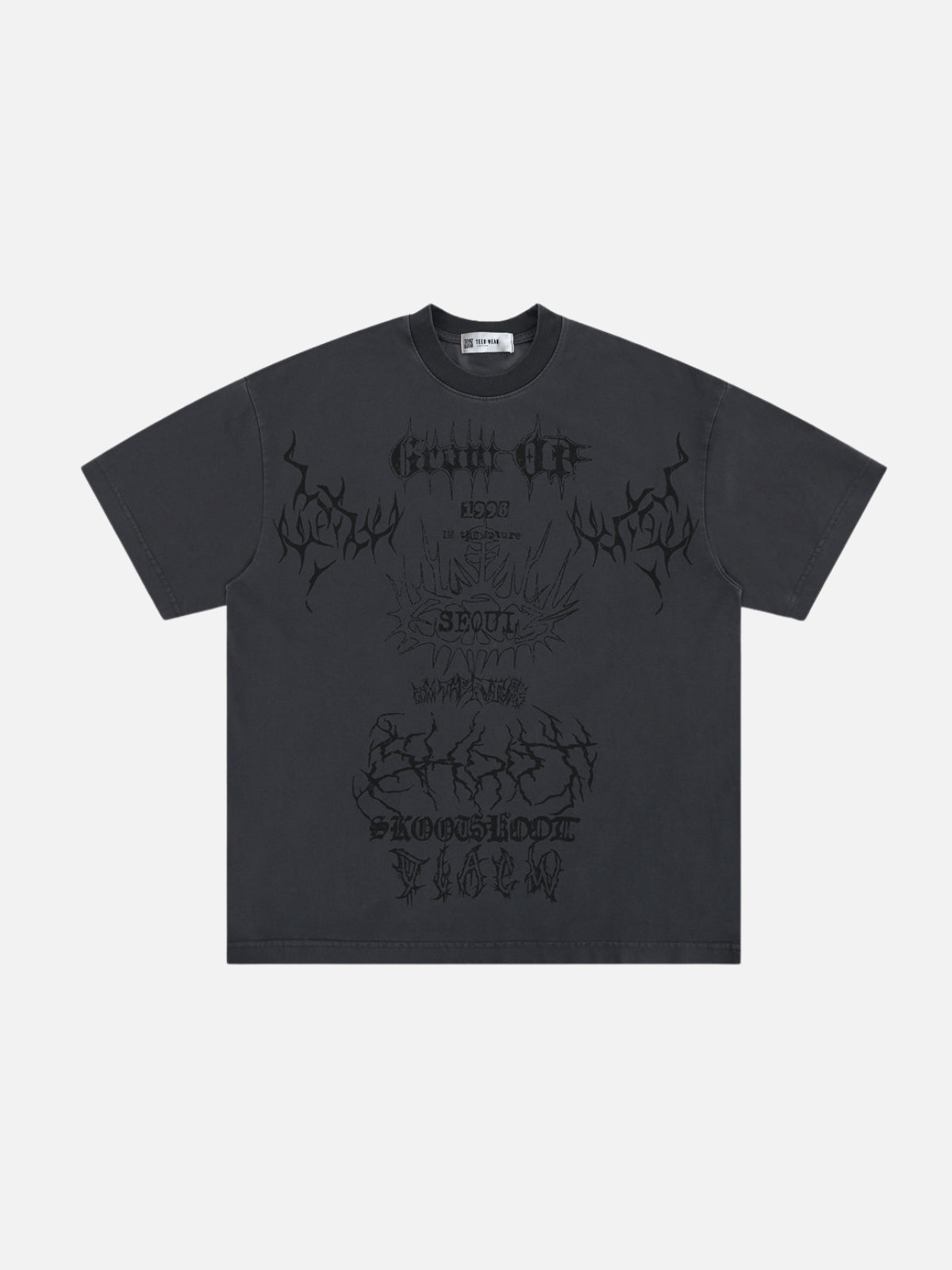 GROF OF - Oversized Print T-Shirt Grey | Teenwear.eu