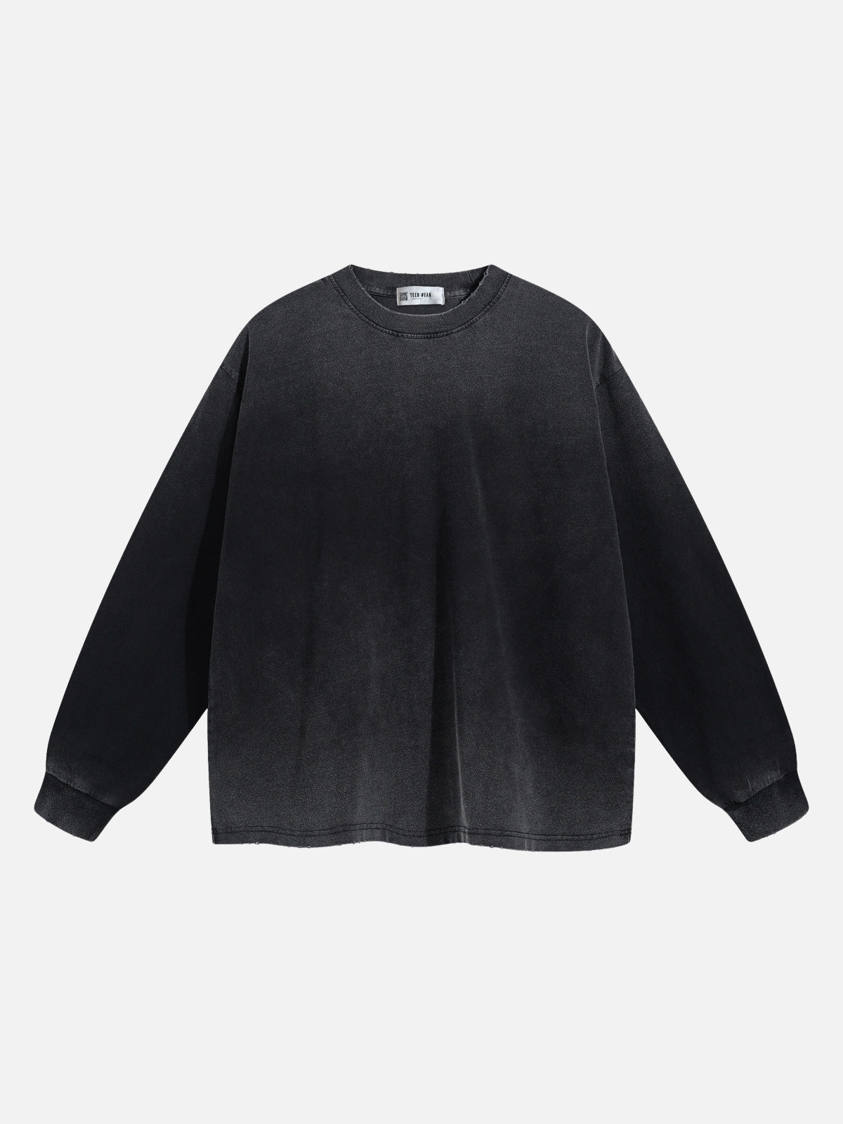 WASHO - Oversized Basic Long Sleeve T-Shirt Black | Teenwear.eu