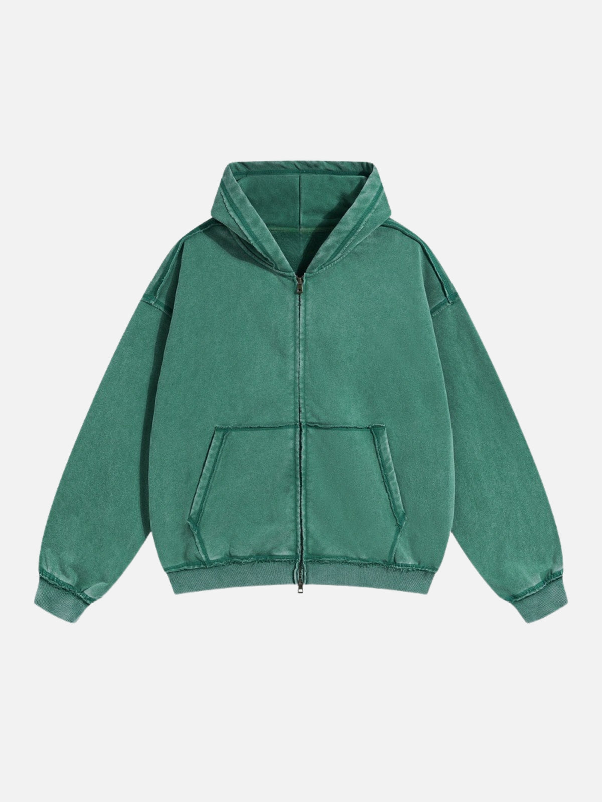 HELD - Premium Oversized Basic Zip Up Hoodie Green | Teenwear.eu