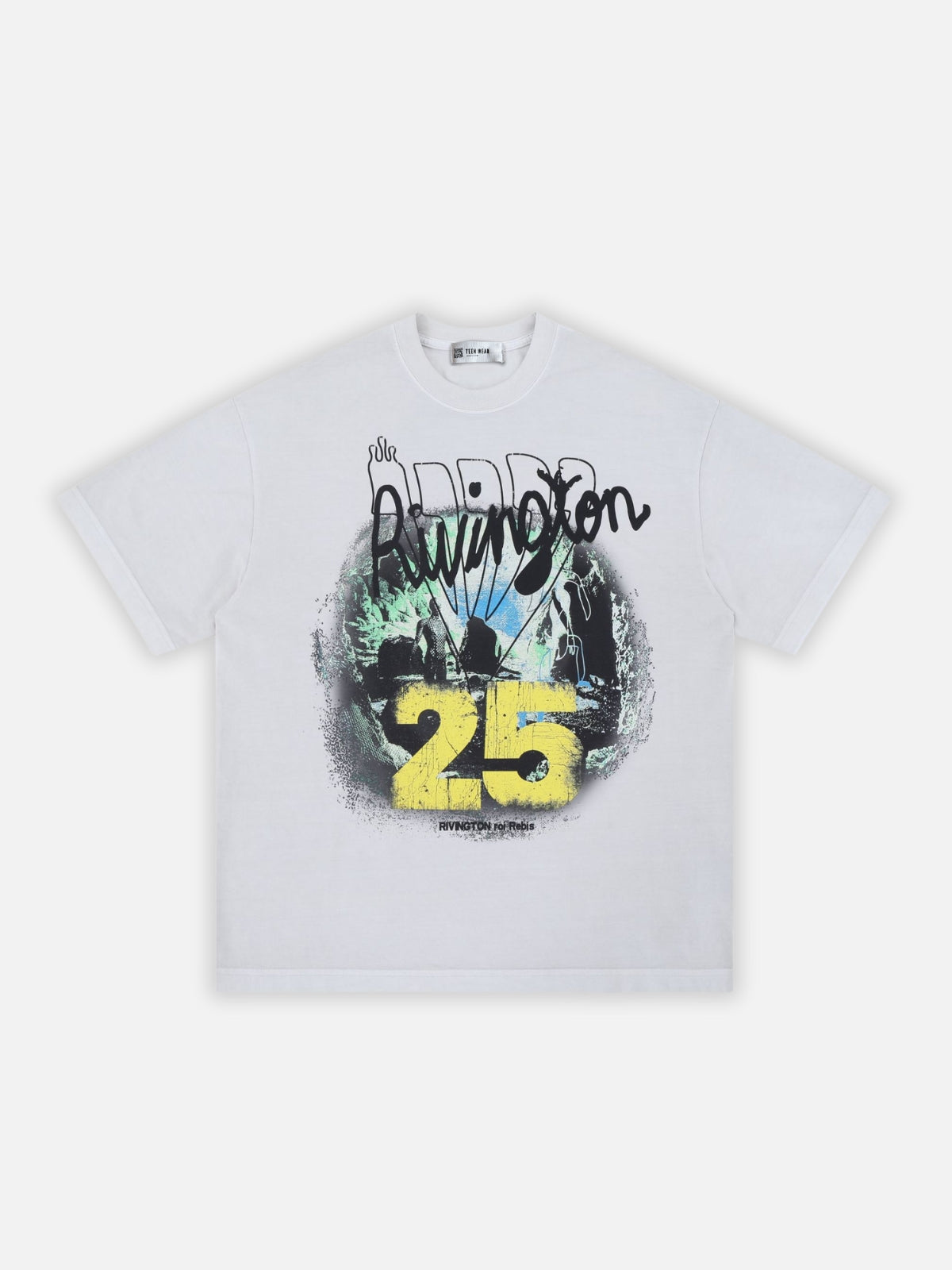 RIVINGTON - Oversized Print T-Shirt Beige | Teenwear.eu