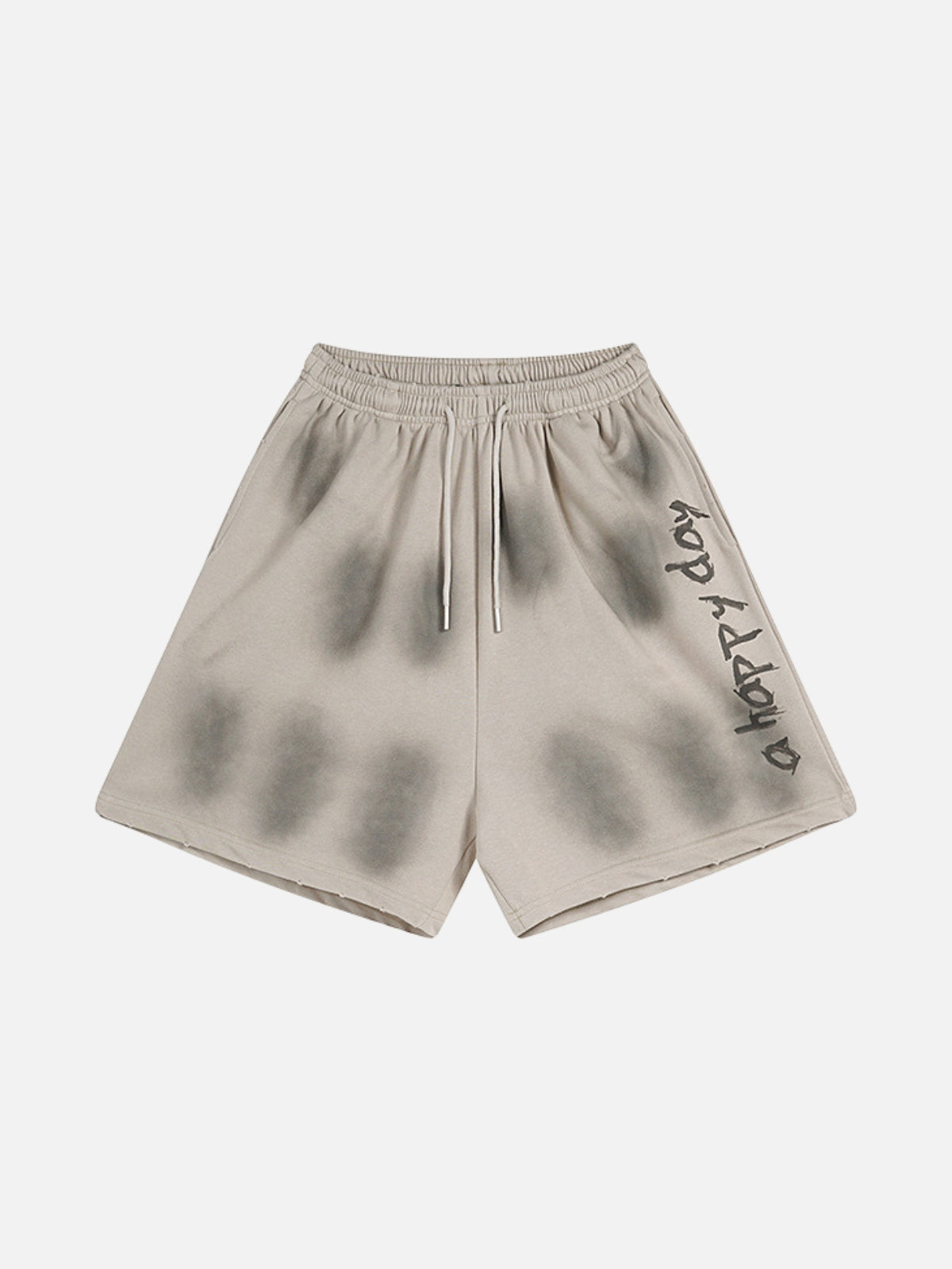 HAPPY DAY - Loose Print Washed Shorts Beige | Teenwear.eu