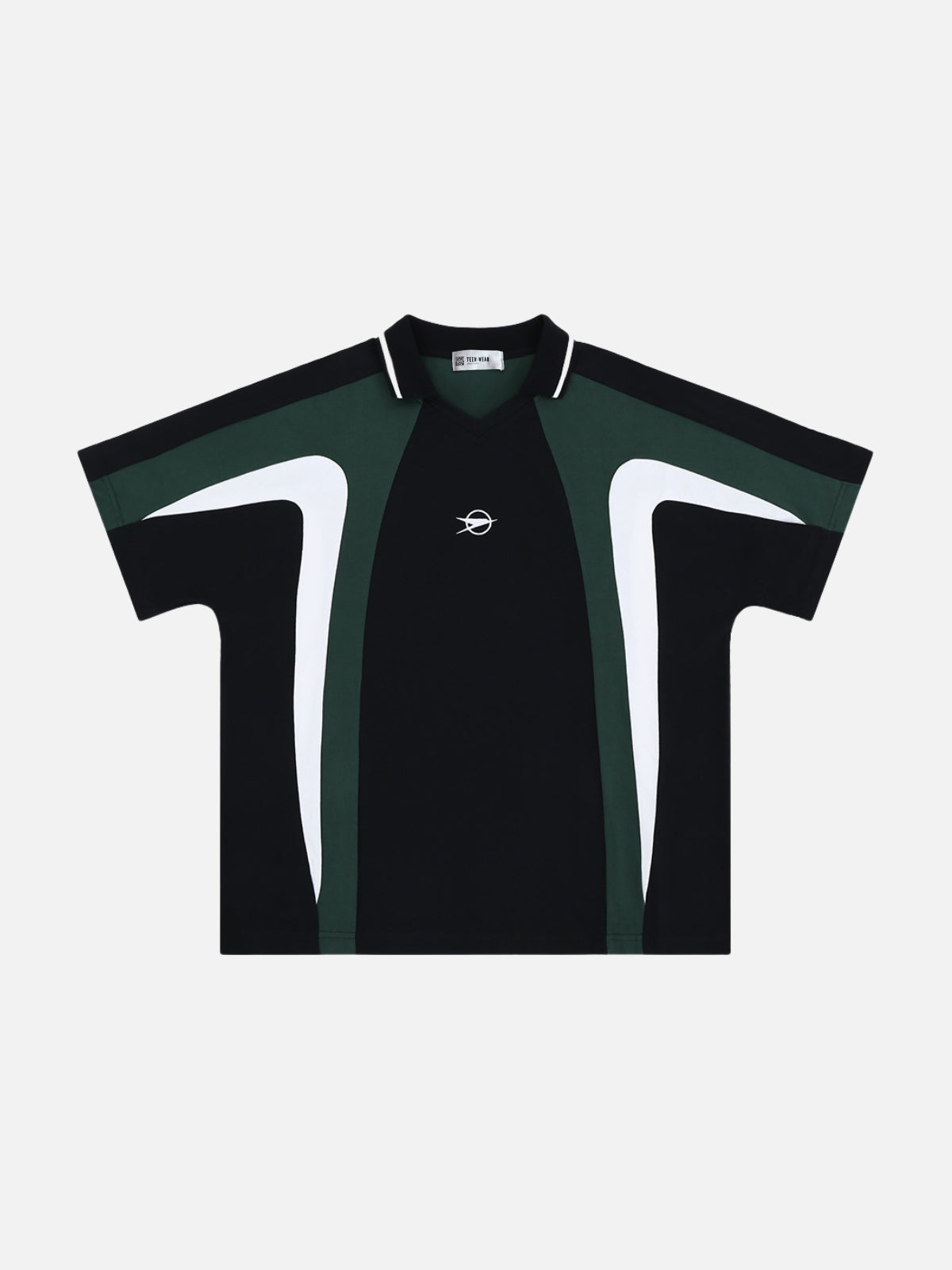 HANZE - Oversized Embroidered Polo T-Shirt Black | Teenwear.eu