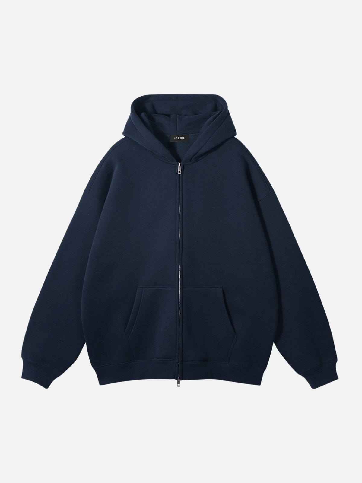 PUNISH - Cropped Basic Zip Up Hoodie Dark Blue | Teenwear.eu
