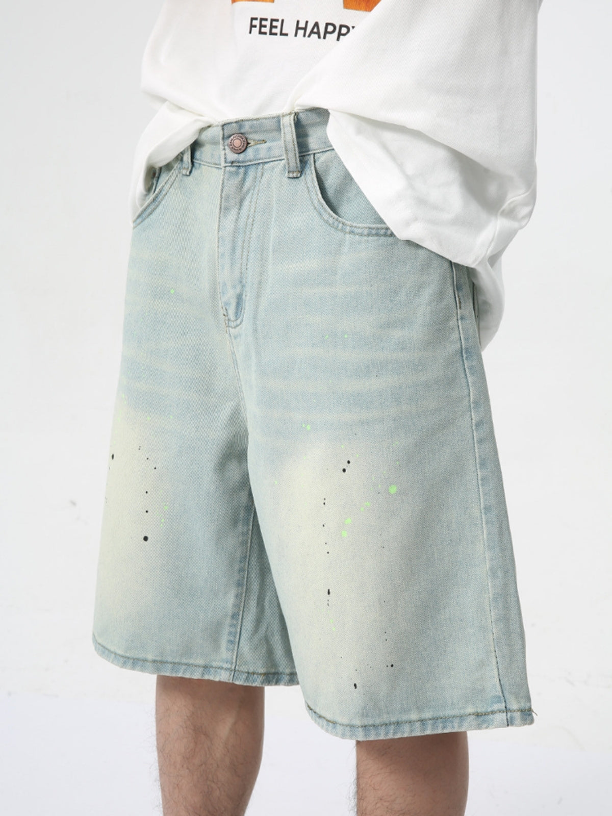 SPLASHED - Regular Denim Graphic Shorts | Teenwear.eu