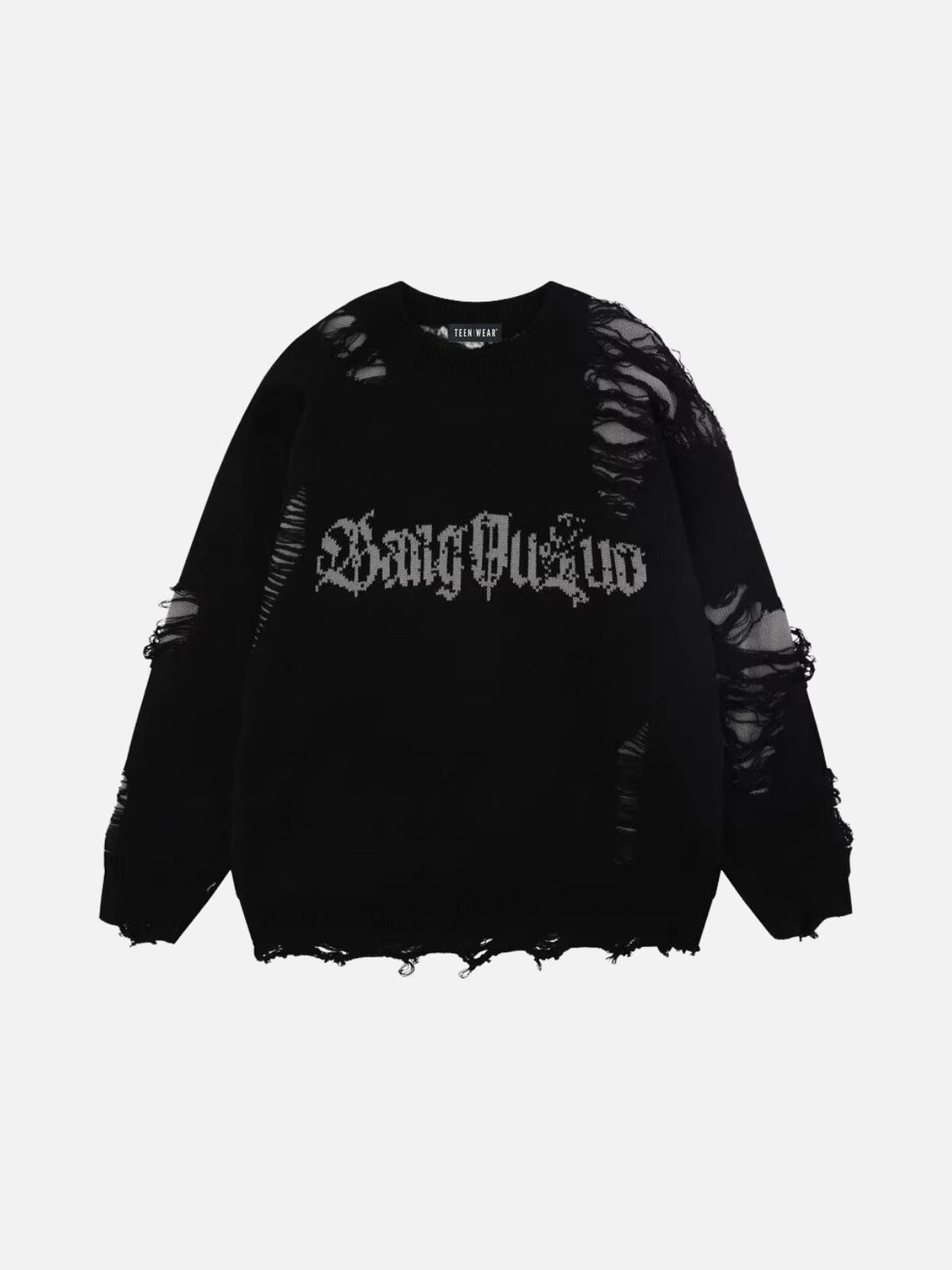 BUSNO - Oversized Graphic Sweater Grey | Teenwear.eu