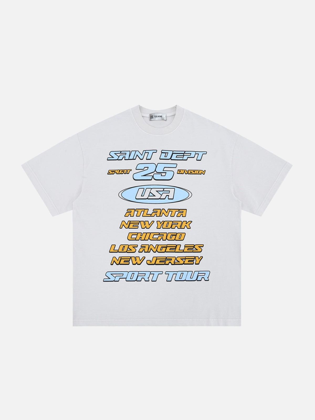 DIVISION - Oversized Print T-Shirt Beige | Teenwear.eu