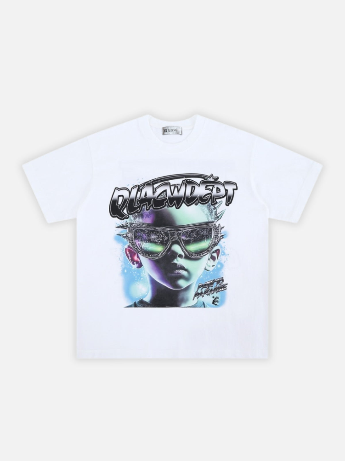 QLACW - Oversized Print T-Shirt White | Teenwear.eu